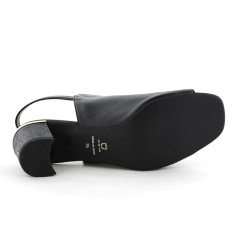 Himiko Chunky Heel Covered Sandals/653203 Black 240