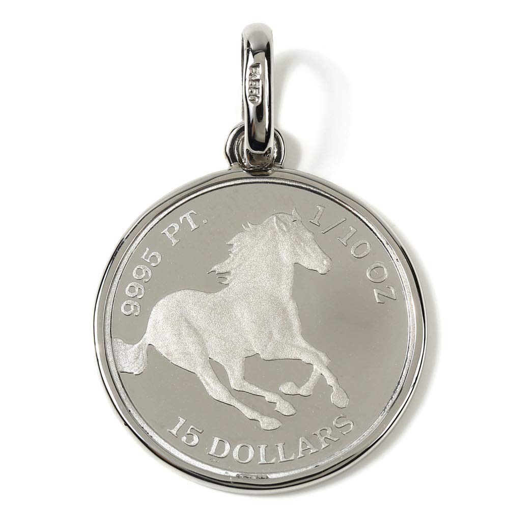 

Goods Pure Platinum Pendant Top Horse Coin Elizabeth Simple [Happy Shop] 1/10oz Women s Men s срібний