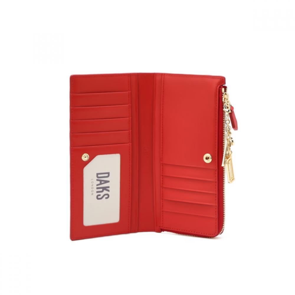 Daks Red Dd Logo Slim Leather 2 Fold Wallet Dcwa6e538r2
