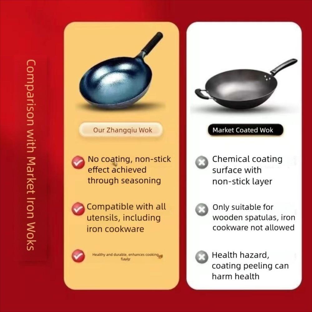 32/34/36cm Chinese Wok Hand-forged Cookware Cooking Pot Kitchen Tools Gas Induction Cooker