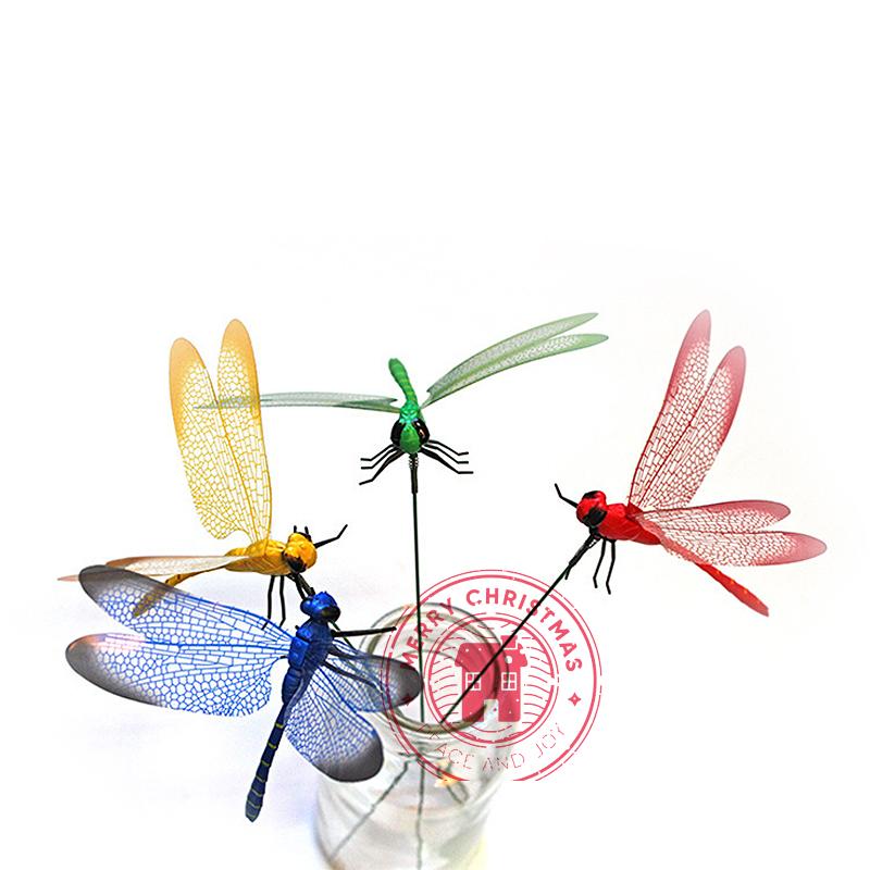 14Cm 3D Simulation Dragonfly Home Decoration Creative Crafts Decal Bottle Gardening Decor Baby Birthday Party Room Wall Stickers