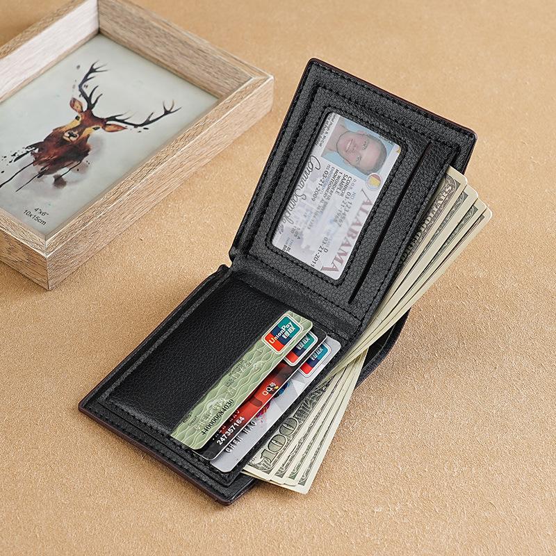 Pu Leather Crocodile Pattern Wallet For Men Credit Card Holder With Multiple Card Slots Daily Use Money Bag Desktop Organizer