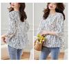 1116 new spring and autumn belly cover waist foreign style shirt seven-quarter sleeve top