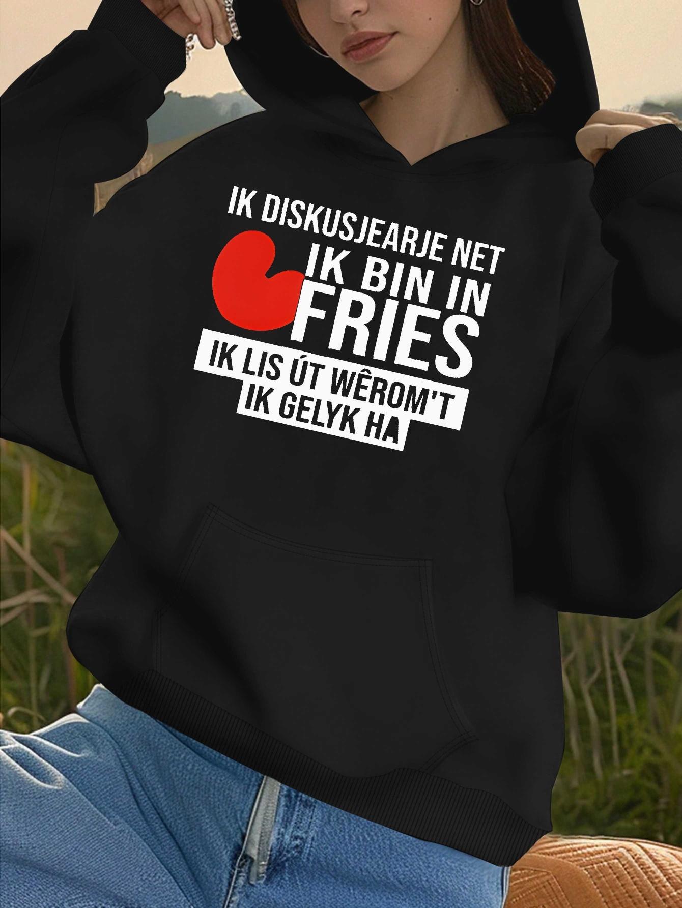 

Голландские забавные женские худи с фризским принтом XXL чёрный
