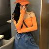T Shirt Women Sexy Off Shoulder Korean Female T-shirt Slash Neck Long Sleeve Crop Tops Clubwear Summer