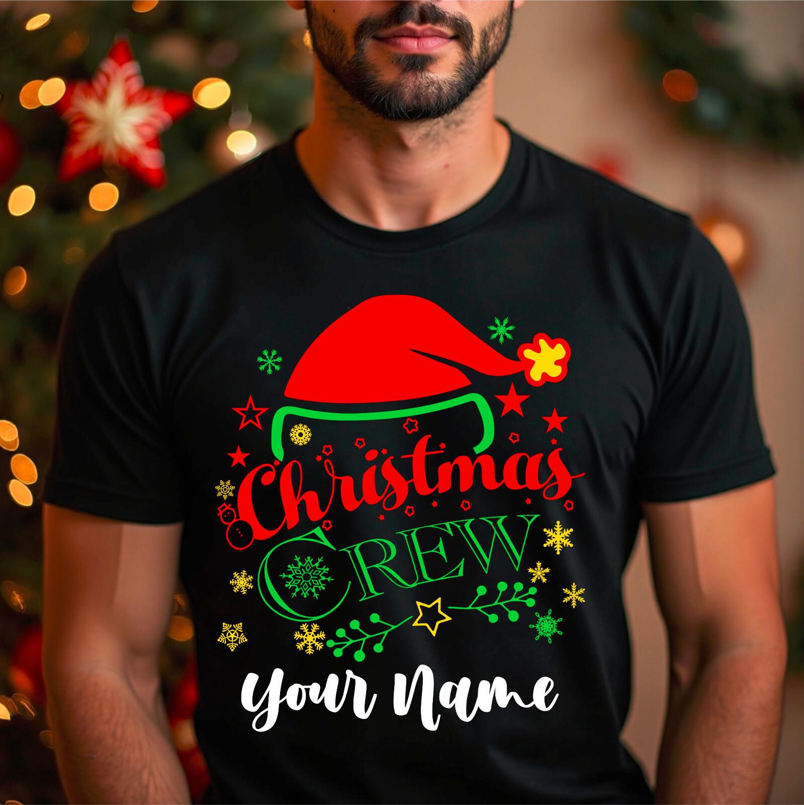 PERSONALISED T-SHIRT Christmas Crew Christmas Squad Family Matching Costume Elf XXL