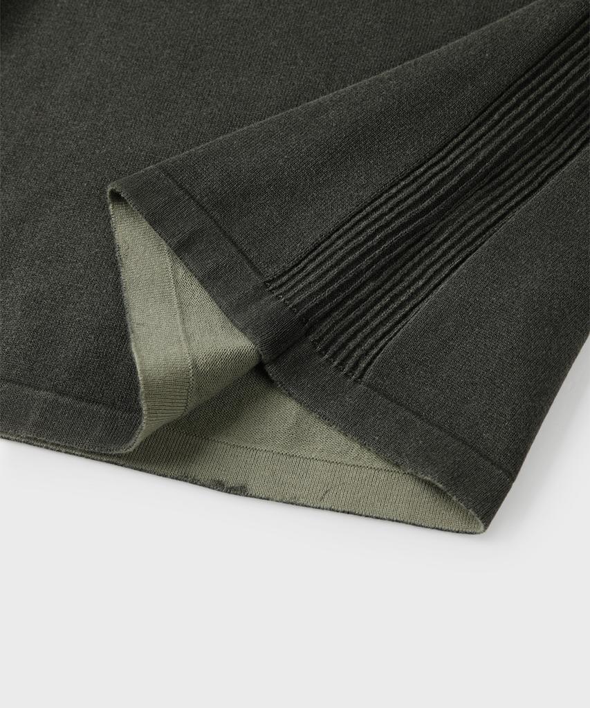 PANICALE Khaki Ribbed Crew Neck Knit