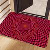 Trippy Red Black Spiral Optical Illusion Non-slip Carpet Rugs Door Mat for Entryway Livingroom Home Decoration