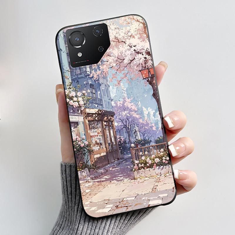 Casing For Asus ROG Phone 8 Phone8 ROG8 Pro Case Luxury Dragon Cute Cool Boys Girls Slim Black Matte Soft TPU Back Protect Cover