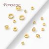 4mm 6mm 8mm 18K Gold Plated Brass with Zircon Round Spacer Beads For Beading,Metal Separator Beads,DIY Jewelry Making Supplies