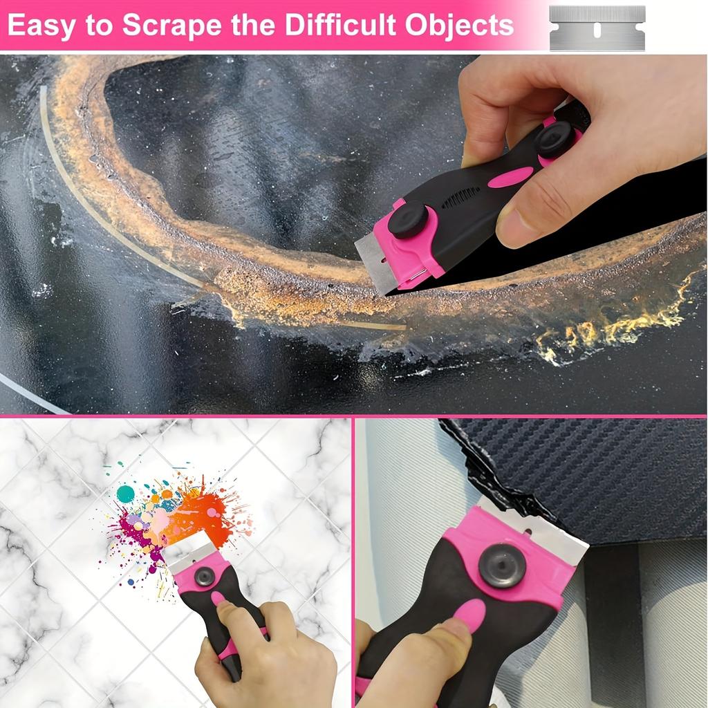 One Set, Adhesive Removal Scraper,glass Scraper,1 Double-headed Scraper + 10 Metal Blades + 10 Plastic Blades,scraper Tool,used for Windows,cleaning