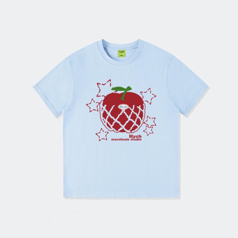 Pure Cotton American Retro Hong Kong Flavor Chic Short-sleeved T-shirt Women's New Summer Loose Design Niche Half-sleeved T-shirt