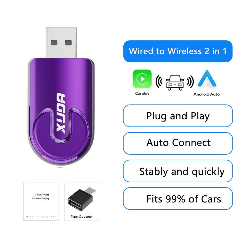 Kebidumei Wireless CarPlay Android Auto Wireless Adapter Smart Mini Box Plug And Play WiFi Fast Connect Universal For Nissan