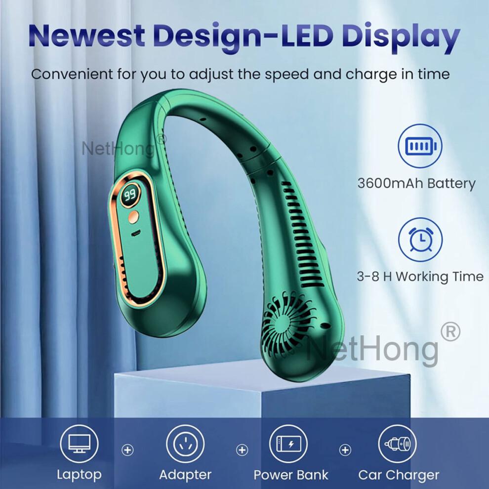 Bladeless Neck Fan - USB Rechargeable Hands-Free Office & Outdoor Use