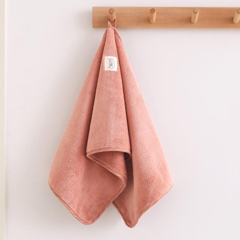 Towel New Coral Fleece Household No Hair Loss and No Fading Face Towel Soft Absorbent Quick Drying Face Towel Hanging Type