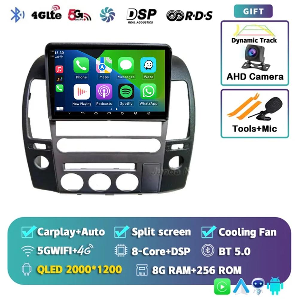 Android 14 Car Radio For Nissan Navara 3 D40 2004- 2010 Multimedia Video Player GPS 4G Carplay Autoradio 2K QLED Head Unit Colo