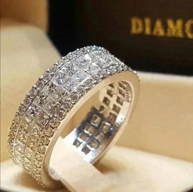 Milan Girl Schlichter Ring für Hochzeitsfeiern, bunter kubischer Zirkonia, Jahrestagsgeschenk, Heiratsantragsring, ewiger klassischer Temperamentschmuck