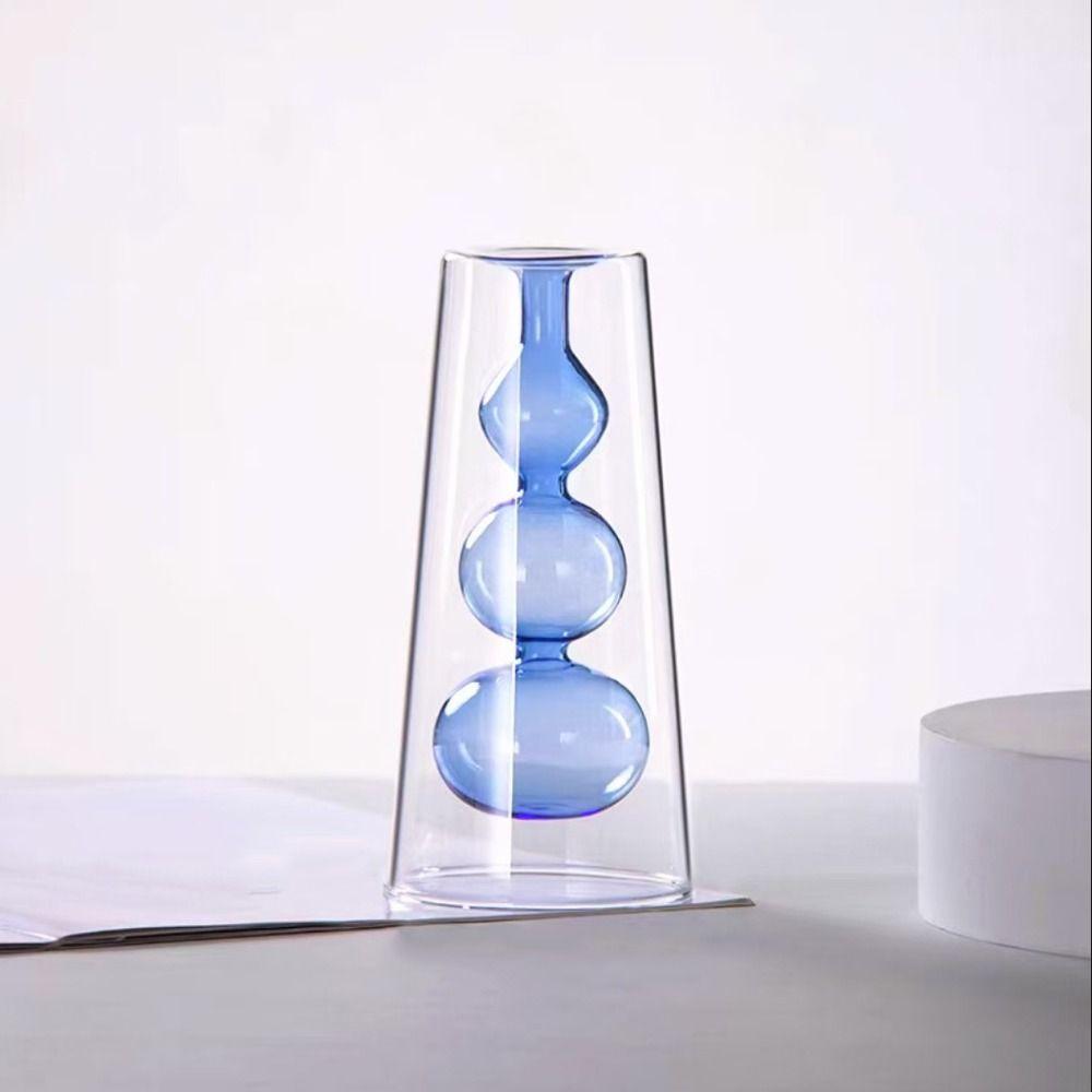 Minimalism Double-layer Flower Vase Creative Aromatherapy Diffuser Bottle Wedding Decor