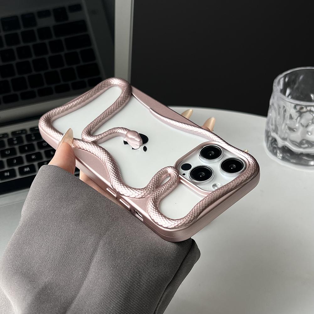 

Cool 3D Snake Hollow Dissipate Heat Phone Case For iPhone 17 16 15 14 13 12 11 Pro Max Shockproof Soft Silicone Cover For iphone 15promax