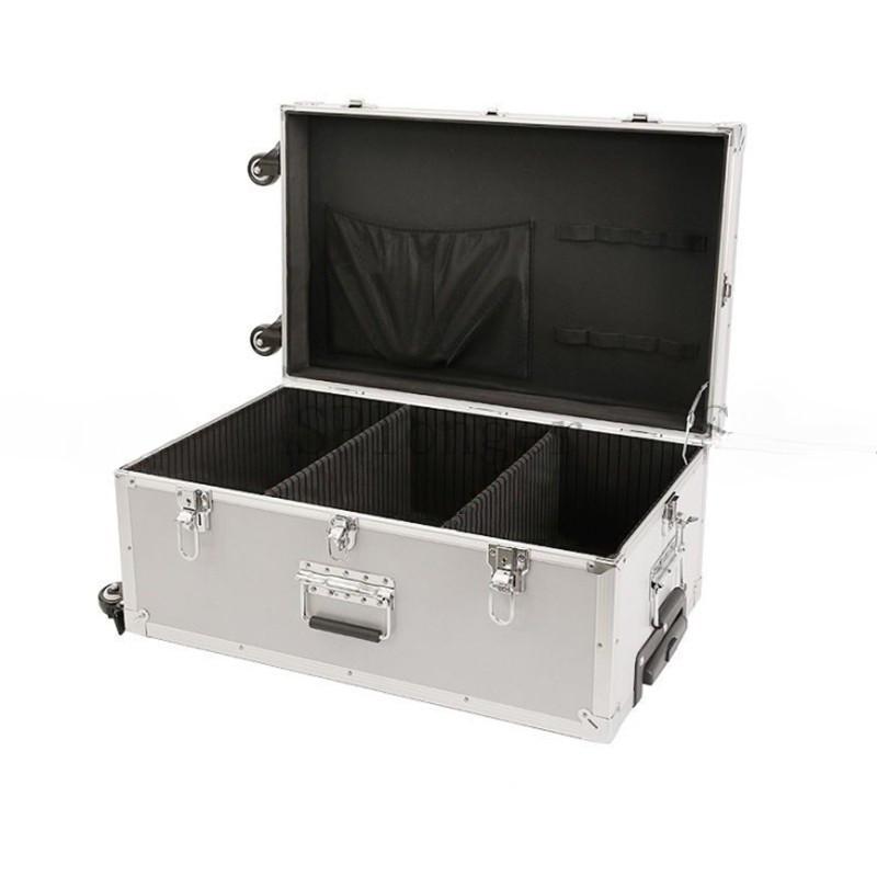 Aluminum Trolley Toolbox Shockproof Hardware Equipment Suitcase Instrument Protection Lockable Luggage Compartment