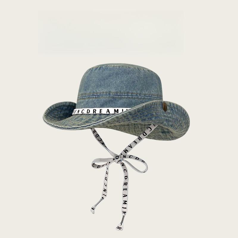 

1pc Waterproof Outdoor Flat Edge Sun Hat,Solid Color Bucket Hat,Suitable for Hiking, Cycling,Bucket Hat Lanyard Trucker Hat Men синій