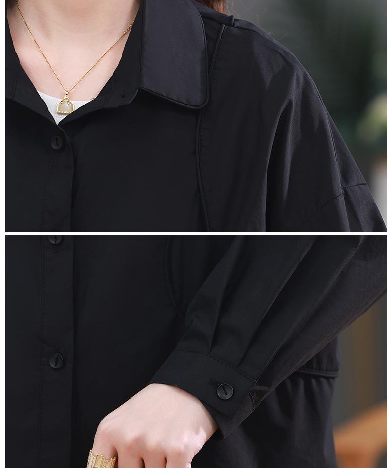 Dámská košile s dlouhým rukávem z čisté bavlny - 2024 Populární podzimní/jarní halenka