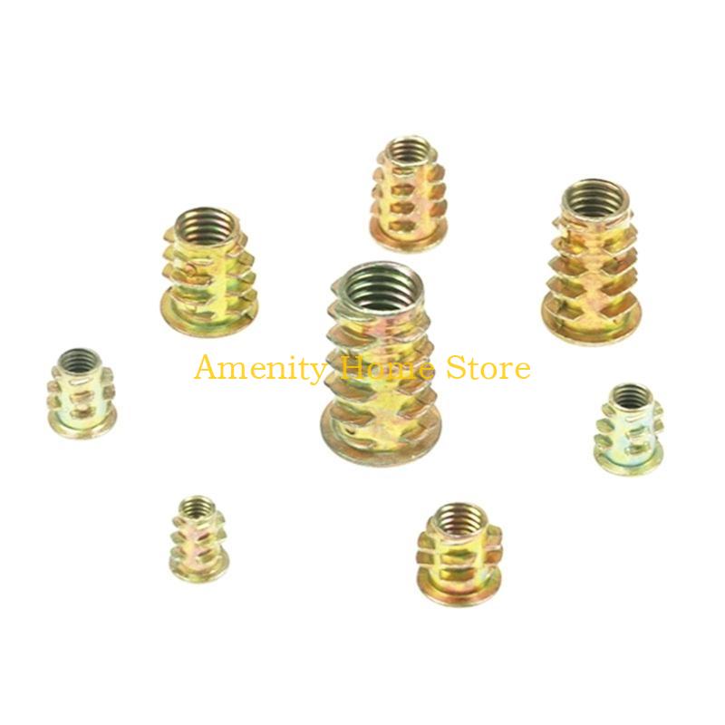 F26C Convenient Pack of 140 Zinc Coat Screw Nut Easy to Use Inserts Zinc Inserts Screw set Simple Operation for Furniture
