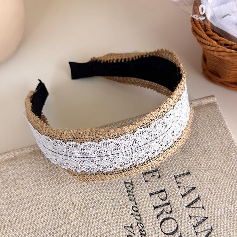 Bohemian Straw Wide-Brimmed Headband for Women - Vacation Style Hair Accessory