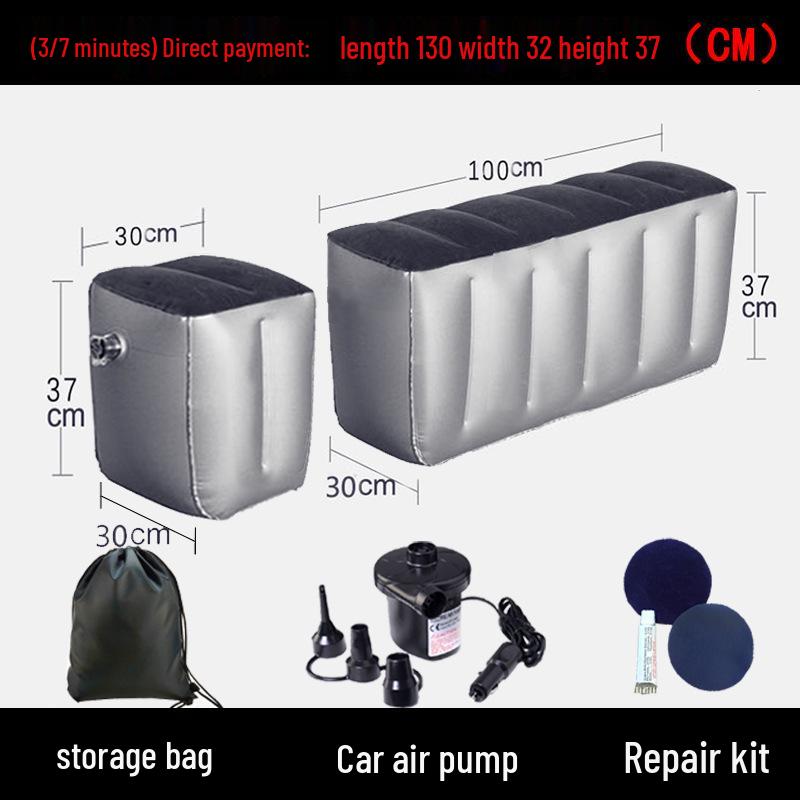 Inflatable Car Bed and Footrest for Rear Seat Use In Sedans and SUVs