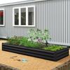 Galvanized Raised Garden Bed 8' X 3' X 1' Metal Planter Box for Growing Vegetables Flowers Herbs Succulents Black