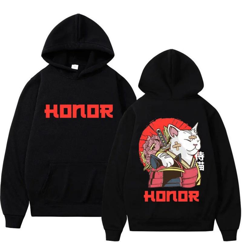 

Cartoon HONIR Cat Hoodie Men Women Sweatshirt Print Unisex Streetwear Style Autumn Winter Fashion Tops Clothes S