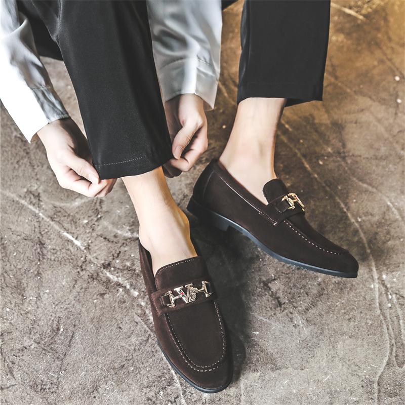 Mocasines de Cuero Mate Negro de Moda para Hombre Low-Top Marrón Negocios  Conducción Zapatos de Cuero Cómodos Suela Blanda Casual Zapatos de Hombre 