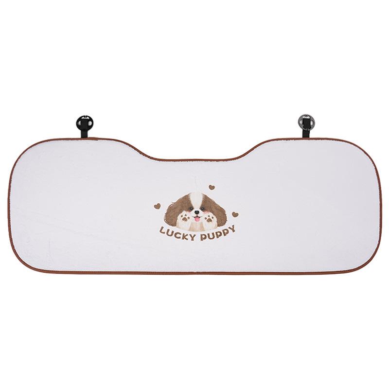 Niedliches Welpen Autositzkissen Plüsch Dick Warm Autositz Nackenkissen Winter Anti-Rutsch Autositzbezug Rückenkissen Lendenwirbelstütze