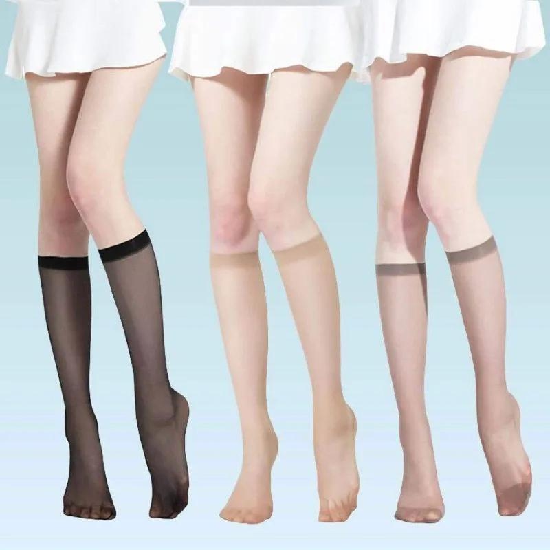 510Pairs Women Ultra-Thin Nylon Stockings Transparent Elasticity Ladies Knee Socks Summer Long Socks For Girls Stocking