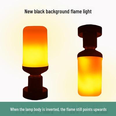 LED-Flammenlicht: Simulierte Flackernde Flammenbirne für Weihnachtsatmosphäre, Schwarzer Hintergrund