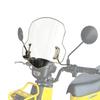 WAITREE Motorcycle Clear Easy Moped Scooter Front Windshield Extension Front Windshield Wind Deflector Visor for PC Cold Wind and Rain Protection