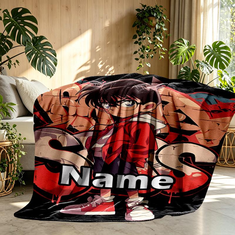 Custom Name Personalized Anime Print Blanket, Home Decor, Bedroom, Sofa, Camping, Couch, Gifts for Birthday Christmas