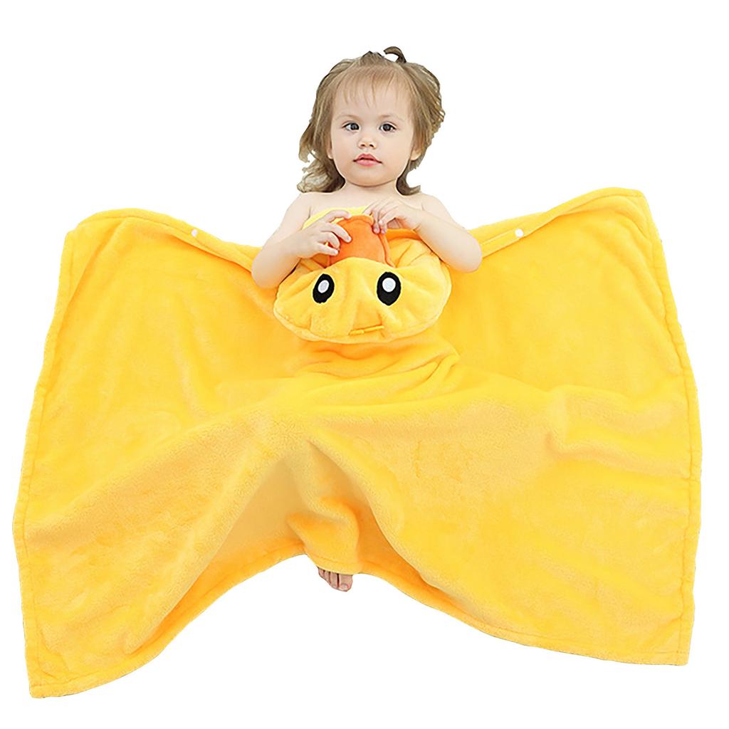 Toddler Baby Boys Girls Cute Cartoon Plush Receiving Blanket Cloak Wrap Bathrobe