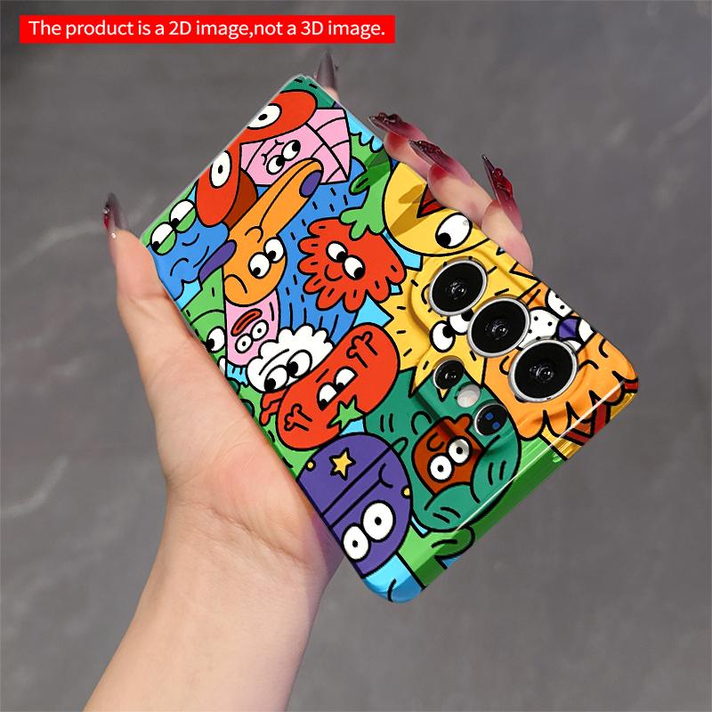 2DFlat Samsung phone case Colorful Cartoon Characters Phone Case Applicable to Galaxy S22 S23 S24 S25ULTRA S26 A12 A13 A14 A15 A16  A34 A35 A54 A55