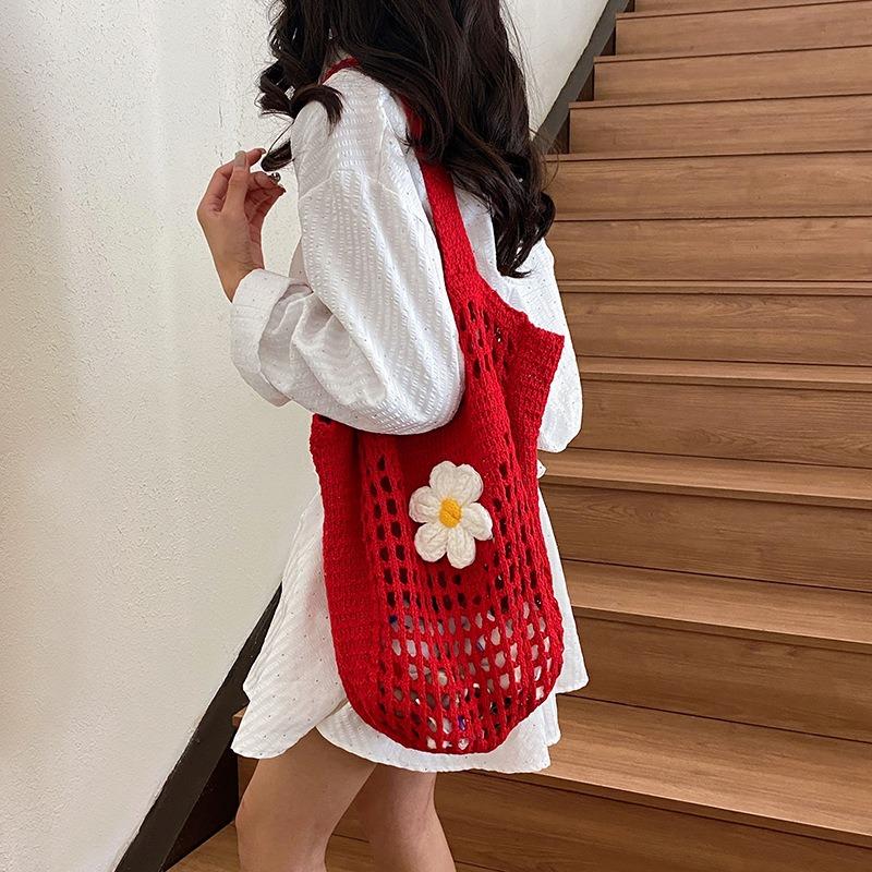 Summer woven bag women's new shoulder bag large capacity tote bag beach vacation straw bag