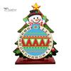 Winter Wonderland Decor Christmas DIY Rhinestone Painting Countdown Calendar, 25 Days Rotating Penguin Ornament Tree Advent Wooden Tabletop