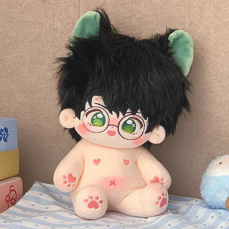 20cm Kawaii Plush Cotton Doll Idol Stuffed Star Figure Toys Signs Anime Magician Glasses Fat Body Doll Can Change Clothes Gifts