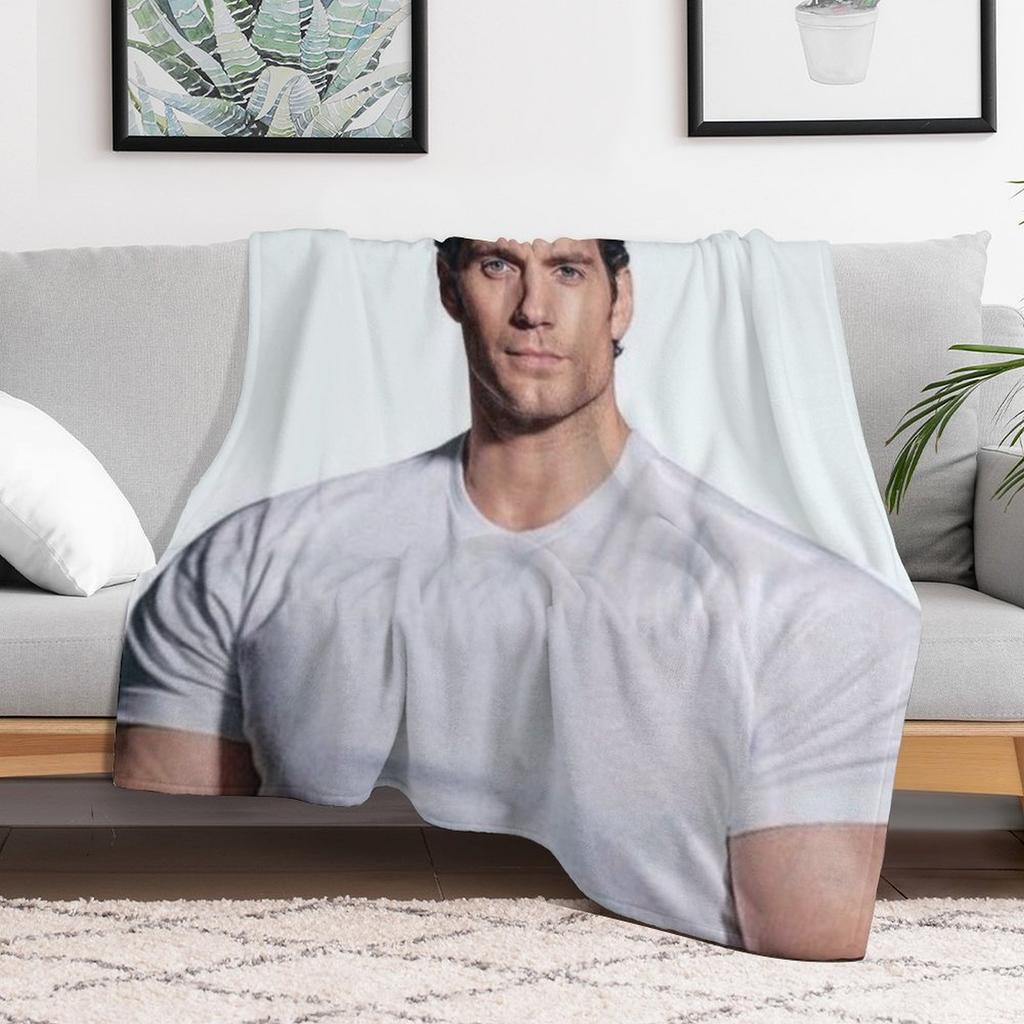 New henry cavill Throw Blanket Cute Furry For Decorative Sofa Designers Blankets