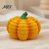 Unique Seasonal Room Ornament Handmade Resin Pumpkin Figurine Halloween Decor, Simulated Knit Tabletop Statue, Ornaments Mini Fall Holiday for