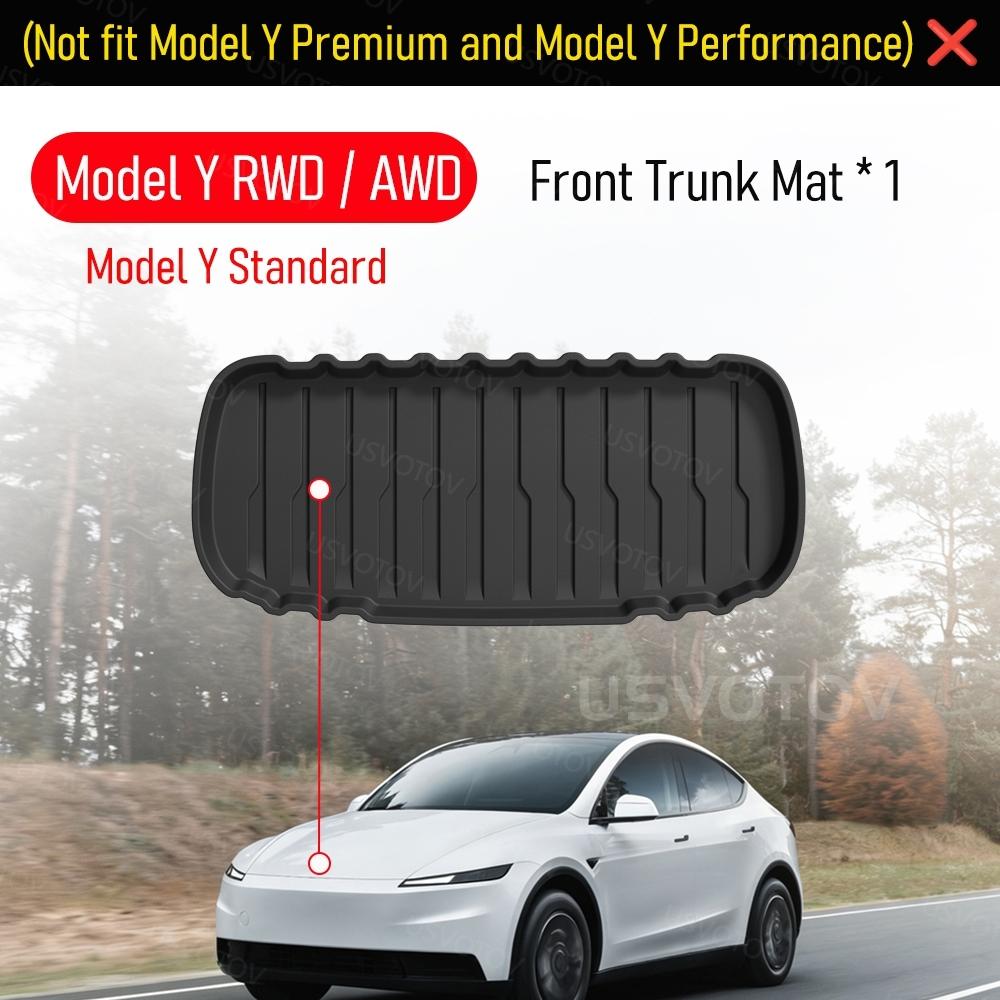 Floor Mats for Tesla Model Y Standard RWD AWD 2026 All Weather Floor Mat Cargo Liner Trunk Mat Frunk Backrest Mats Accessories
