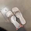 Silver wedge heel French small sandals women 2025 summer new fashion outer wear low heel niche fairy wind cool slippers