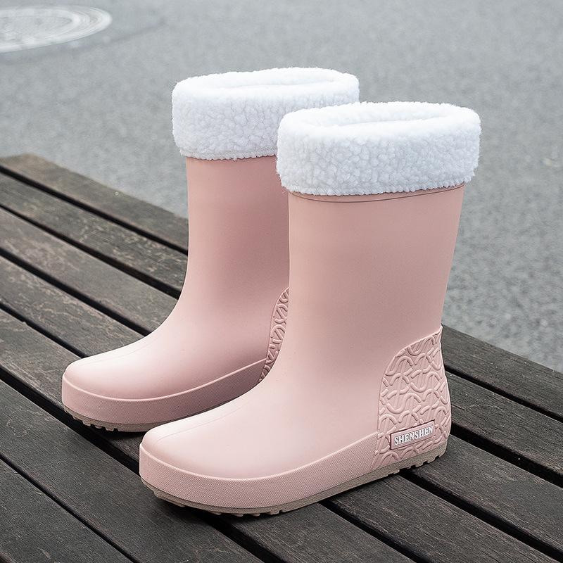 Fashion Rain Shoes Women's Medium Tube Rain Boots New Women's Versatile Waterproof Shoes Wear Wear Wear-resistant Non-slip Rubber Shoes Work