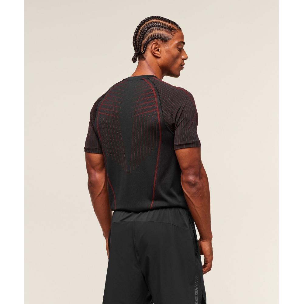 Gymshark Apex Seamless T shirT Black Carmine Red A2b3s Bb4j