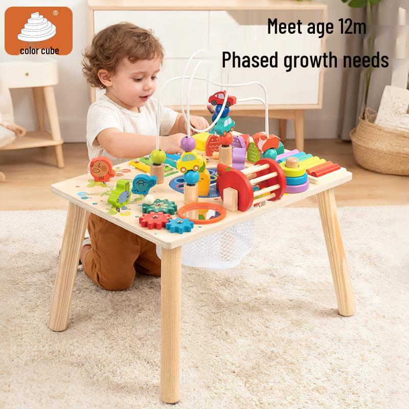 Wooden Multifunctional Busy Board with Bead Maze - Early Education Toy for Children