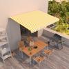 vidaXL Manual Retractable Awning 400x350 Cm Yellow and White